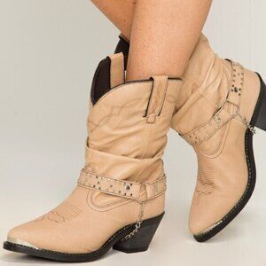 Shyanne Women's Tanya Slouch Harness Fashion Boots - Pointed Toe- Size 9